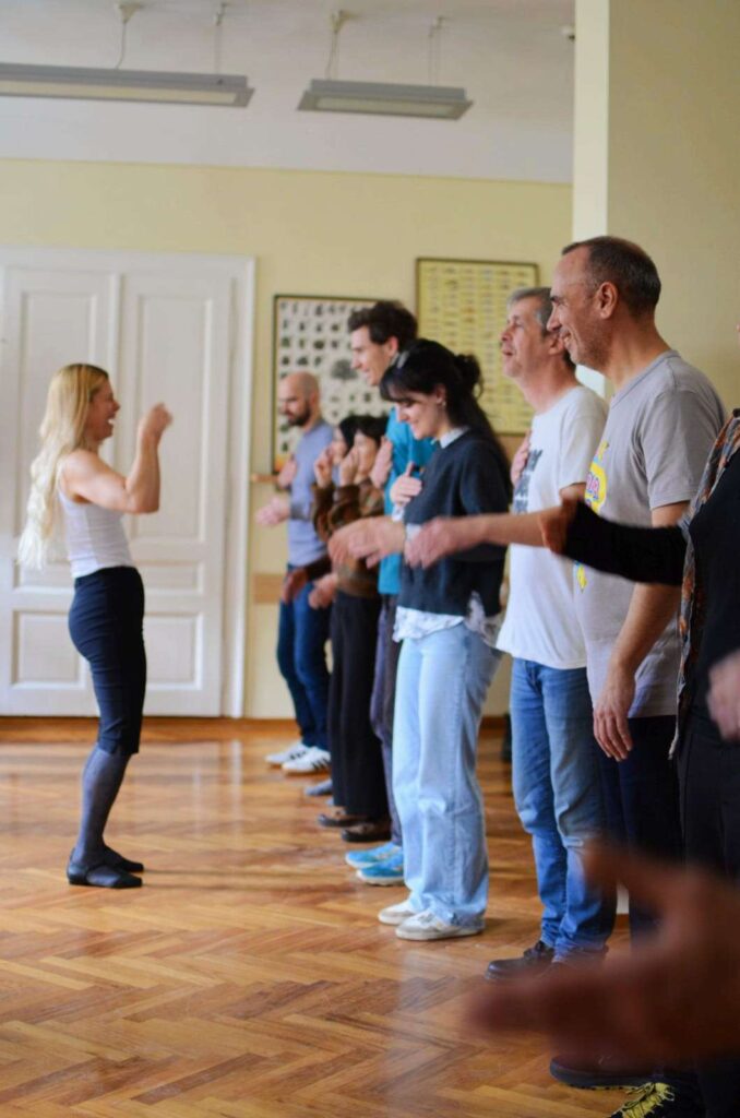 Body music seminar Students of Lumier University Lyon Photo: Alisa Dinjaški