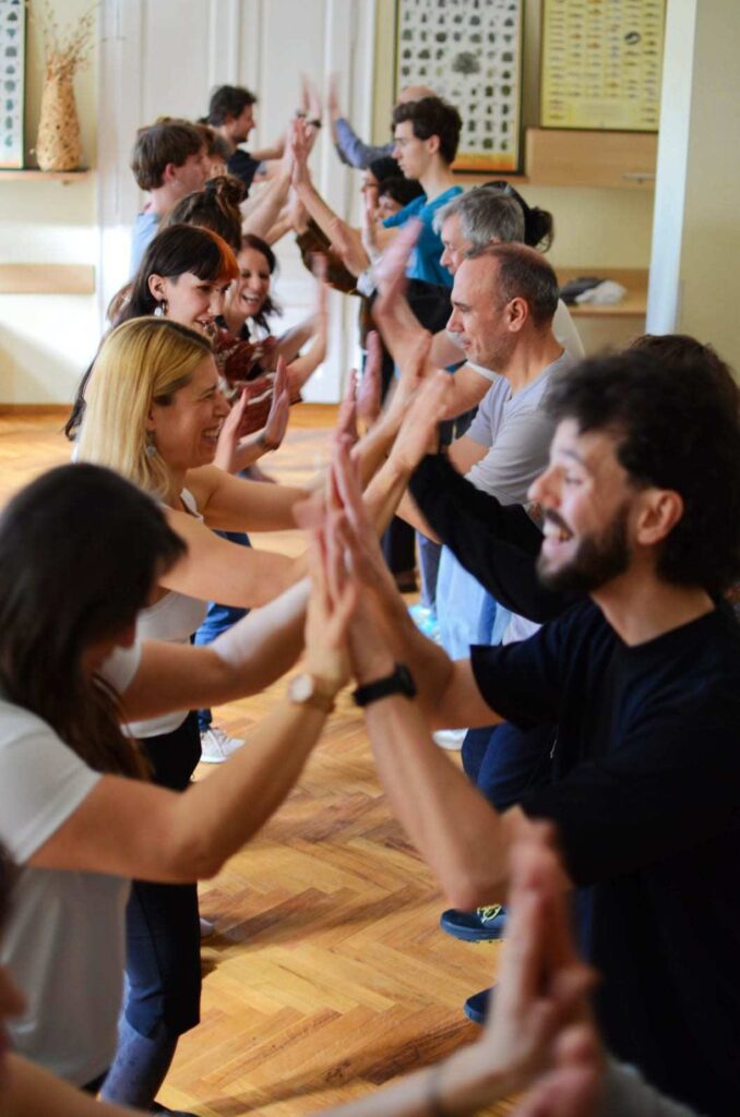 Body music seminar Students of Lumier University Lyon Photo: Alisa Dinjaški