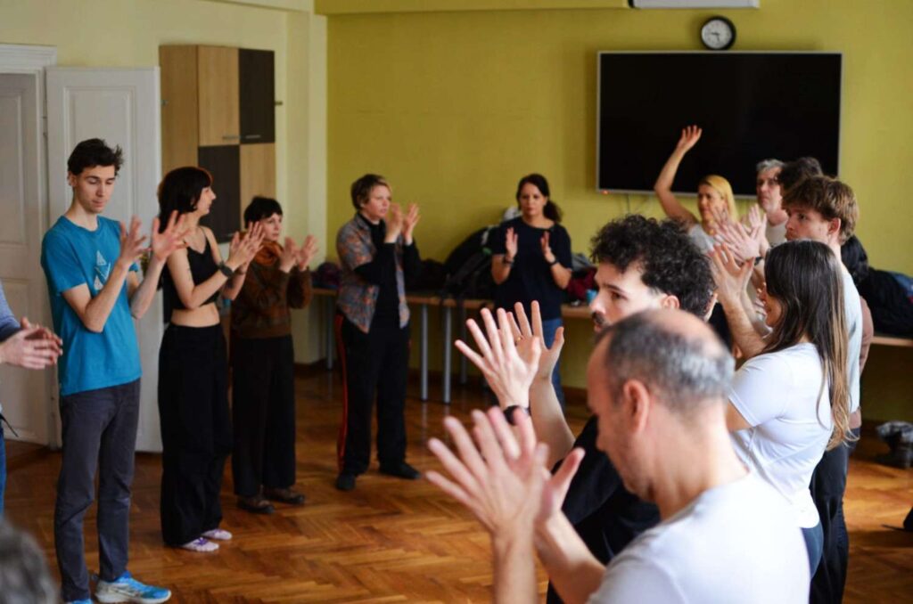 Body music seminar Students of Lumier University Lyon Photo: Alisa Dinjaški