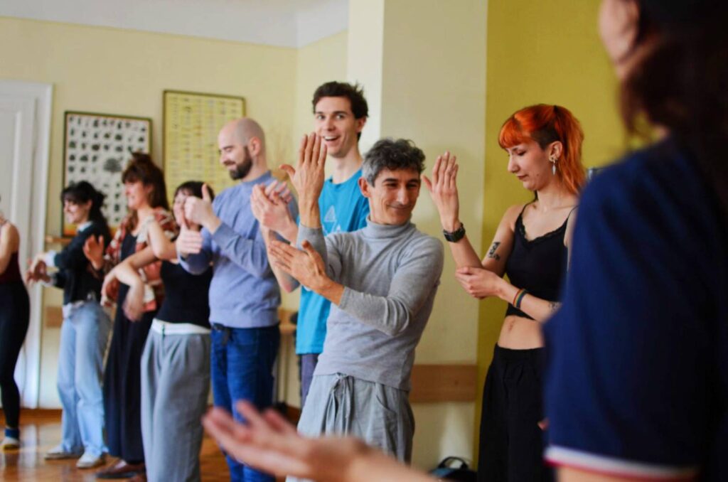 Body music seminar Students of Lumier University Lyon Photo: Alisa Dinjaški